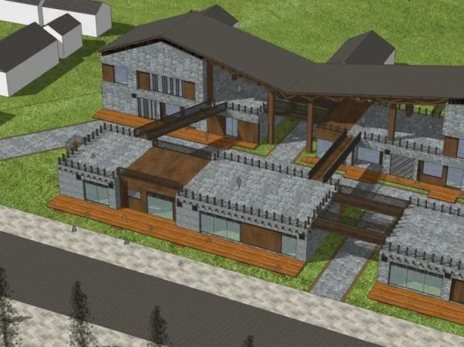 Sketchup Business Model | Multi story Commercial Street, Modern Chinese Style