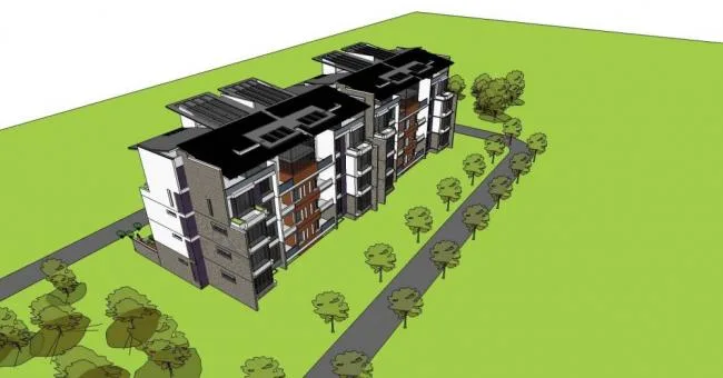 Sketchup Residential Model | Multi story Residence, Garden House, Residential Building, Modern Style