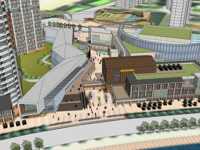Sketchup Complex Model | Multi story Commercial Complex, Office Building, Residential Apartment, Modern Style