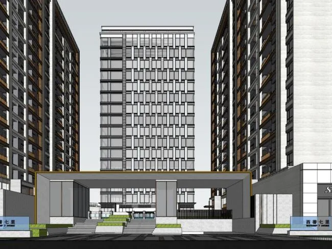 Sketchup Residential Model | High rise Residential Buildings, Modern Style, Residential Buildings