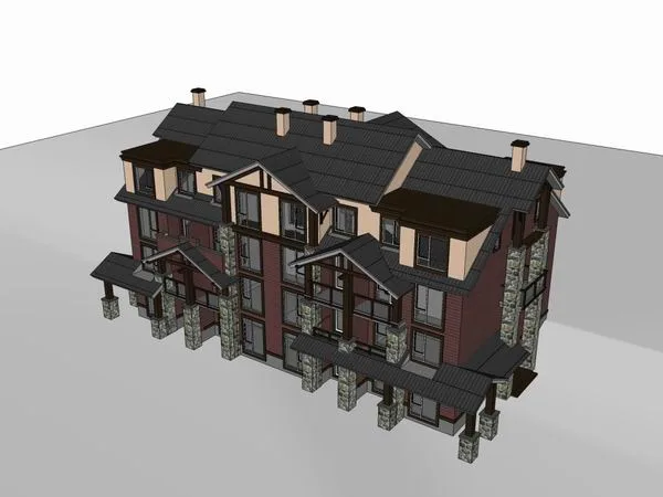 SketchUp Villa Model | American Stacked Double-Splice Classical Style Villa