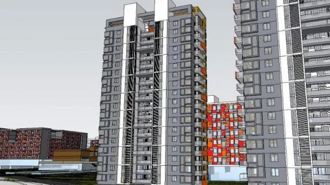 Sketchu Industrial Building | Multi story High rise Industrial Park, Industrial Park, Modern Style