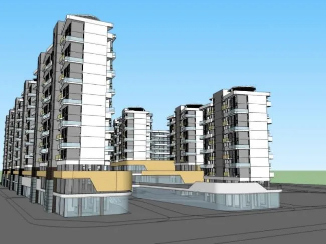 Sketchup Complex Model | Multi story Commercial and Residential Complex, Modern Style