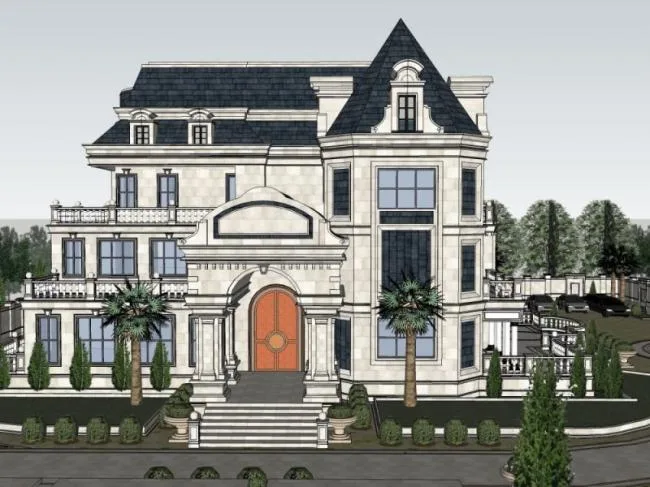 Sketchup Villa Model | Stacked Villa, Classical Style