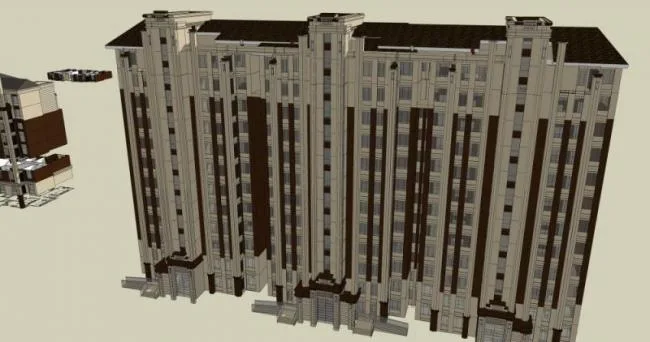 Sketchup Residential Model | High rise Residential Buildings, Residential Buildings, Classical Style