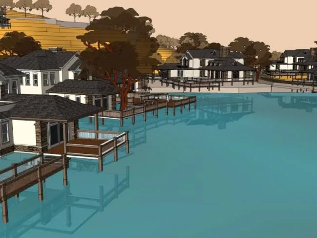 Sketchup Villa Model | Single Family Villa Cluster, Modern Style