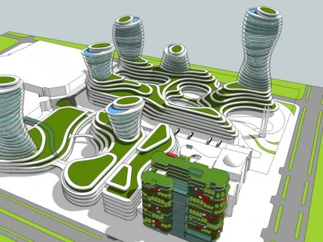Sketchup Complex Model | Multi story Commercial Complex, Residential, Office, Hotel, Modern Style