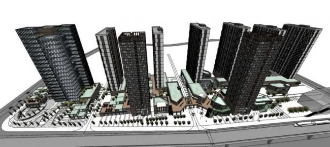 Sketchup Complex Model | High rise Commercial Complex, Modern Style
