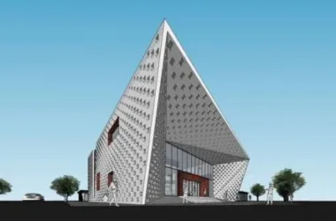 SketchUp Business Model: Modern Multi-Story Commercial Club with Futuristic Design-BIM WORLD