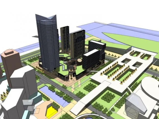 Sketchup Complex Model | Super High rise Commercial Complex, Modern Style