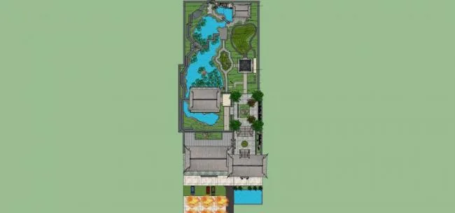 Sketchup Landscape Model | Chinese Garden Landscape