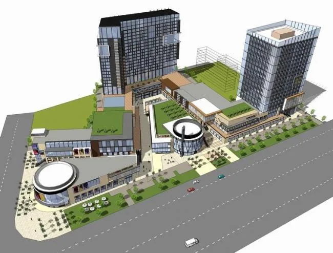 Sketchup Business Model | Multi story High rise Mixed Commercial Street, Modern Style