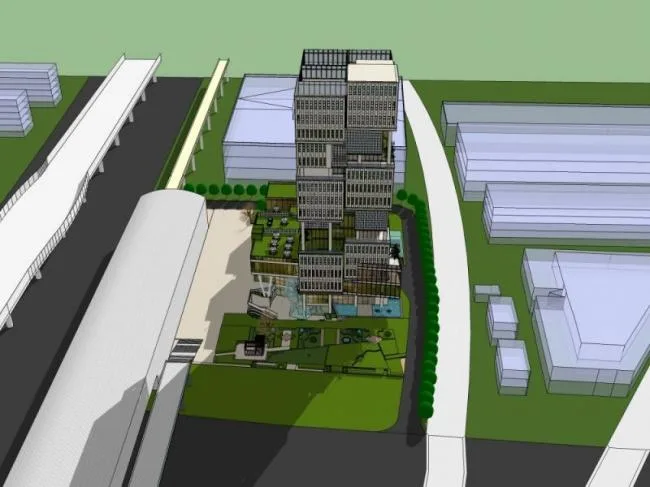 SketchUp Model: Modern High-Rise Energy-Efficient Office Building
