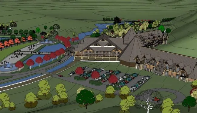 Sketchup Hotel Model | Multi story Inner Mongolia Hot Spring Resort Hotel, Chinese Style