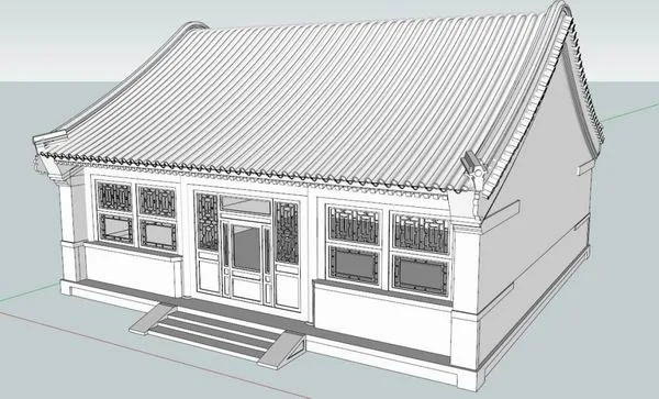 SketchUp Model of Traditional Chinese Multi-Story Courtyard Architecture