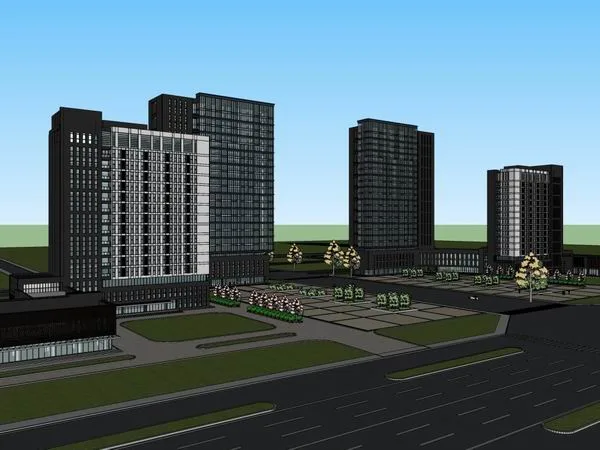 Sketchup Office Model | High rise Office Building, Modern Style