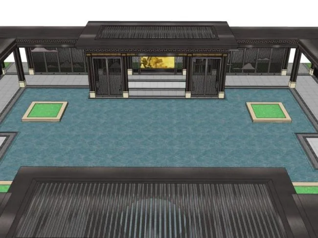 Sketchup Cultural Model | Chinese Corridor, Culture, Chinese Style