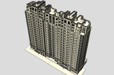 SketchUp Model of an 18-Story Classical High-Rise Residential Building-BIM WORLD