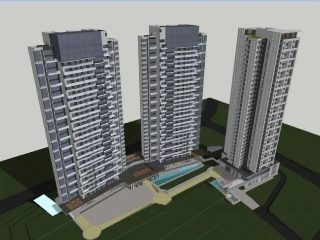 Sketchup Residential Model | High rise Residential Buildings, Modern Style, Residential Buildings