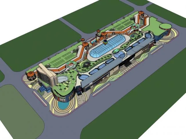 Sketchup Business Model | Multi story shopping mall, shopping mall, commercial building, modern style