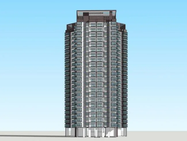 Sketchup Residential Model | High rise Residential Buildings, Modern Style, Residential Buildings
