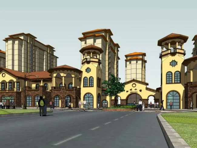Sketchup Business Model | Commercial Street, Spanish Classical Style