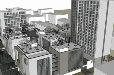 Modern High-Rise Office Building Model in SketchUp-BIM WORLD