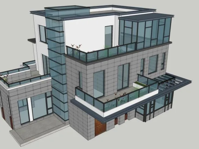 Sketchup Villa Model | Solo Villa, Modern Style