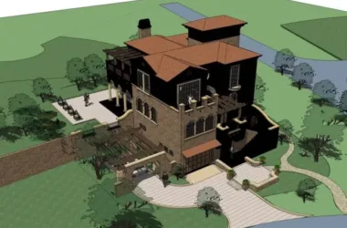 Classical Single-Family Villa Model in SketchUp-BIM WORLD