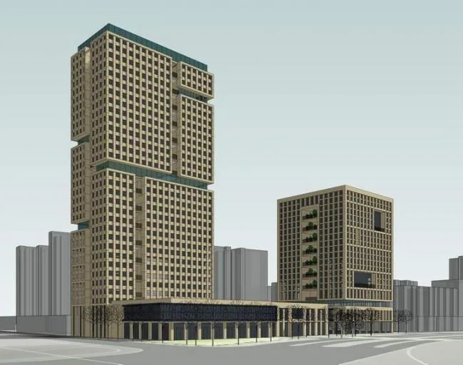Modern Multi-Story High-Rise Office Building | SketchUp Model