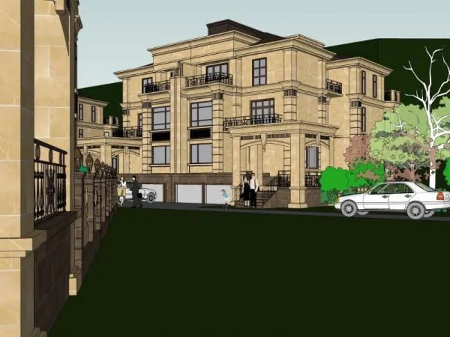 Sketchup Villa Model | Stacked Villa, European Style, Classical Style
