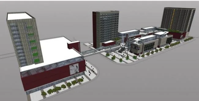 Sketchup Complex Model | Multi story Commercial Complex, Modern Style