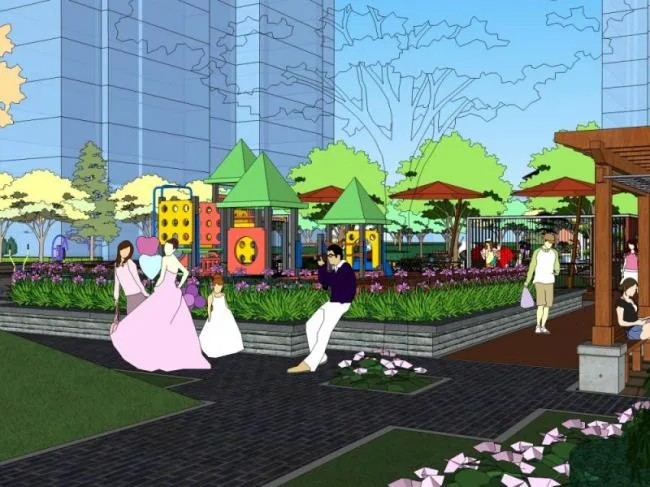 Sketchup Landscape Model | Residential Landscape, Residential Landscape, Modern Chinese Style