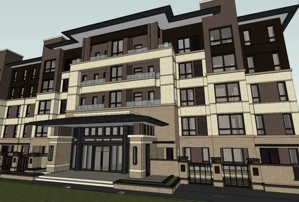 SketchUp Residential Design: Modern Multi-Story Home with Garden