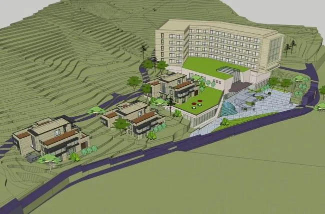 Sketchup Hotel Model | Multi story Mountain Hotel, Modern Style, Villa