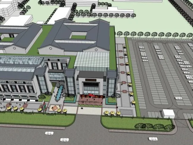 Sketchup Business Model | Multi story Business Center, Modern Chinese Style
