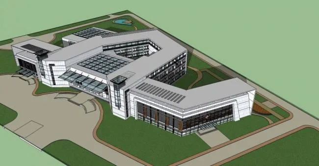 Sketchup Hospital Model | Multi story Hospital, Modern Style, Outpatient Building, Medical Building