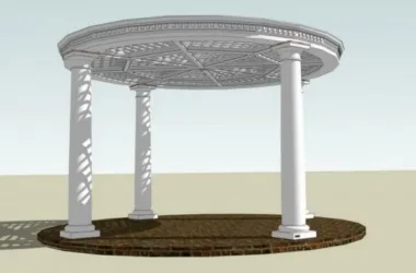 Classical Pavilion Sketch and Landscape Model in SketchUp-BIM WORLD