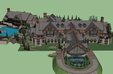 Multi-Story Classical Resort Hotel Model in SketchUp-BIM WORLD