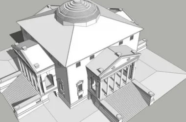 SketchUp Business Model: Multi-Story Classical Style Clubhouse Design-BIM WORLD