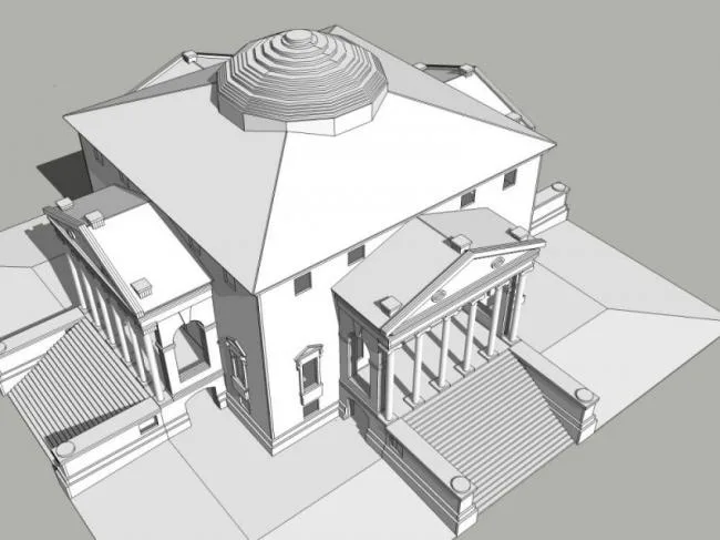 Sketchup Business Model | Multi story Clubhouse, Classical Style