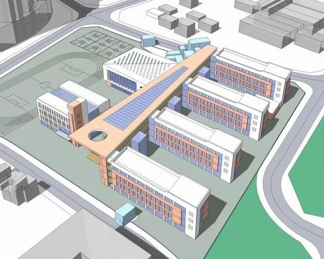 Sketchup School Model | Xiamen Houjiang Primary and Secondary School Bidding, Multi story School, Campus Education Building