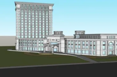 Modern High-Rise Office Building Model in SketchUp-BIM WORLD