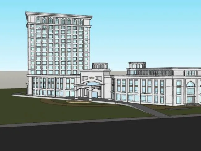 Modern High-Rise Office Building Model in SketchUp