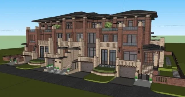 Sketchup Villa Model | Multi row Villa, Modern Style
