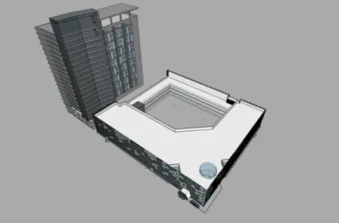 SketchUp Complex Model: Multi-Story Modern Commercial, Office, and Residential Building-BIM WORLD