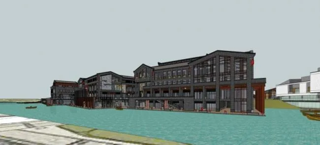 Sketchup Business Model | Multi-story Commercial Street, Modern Chinese Style