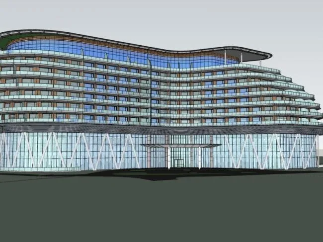 Sketchup Hotel Model | Multi story Hotel, Modern Style