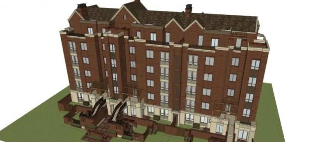 Sketchup Residential Model | Multi story Garden House, Classical Style