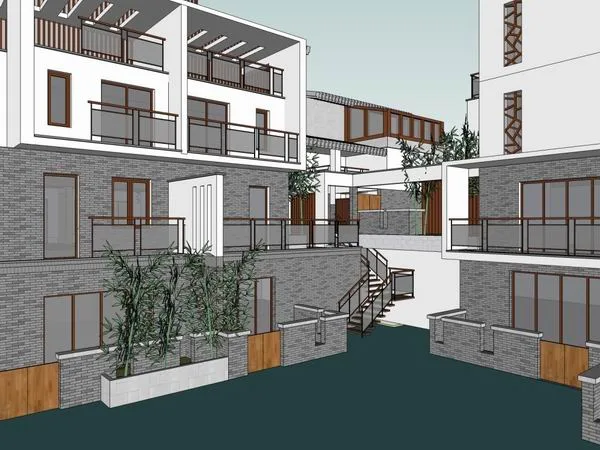 Sketchup Villa Model | Villa, Modern Style